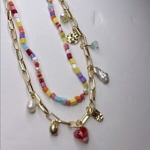 BP Fashion jewelry Layered Necklace with charms New with tag